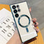 For Magsafe Luxury Magnetic Clear Phone Cases For Samsung Galaxy S23 Ultra S22 Plus Plating TPU Soft Case Lens Cover Accessories - Slobuy