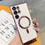 For Magsafe Luxury Magnetic Clear Phone Cases For Samsung Galaxy S23 Ultra S22 Plus Plating TPU Soft Case Lens Cover Accessories - Slobuy