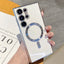 For Magsafe Luxury Magnetic Clear Phone Cases For Samsung Galaxy S23 Ultra S22 Plus Plating TPU Soft Case Lens Cover Accessories - Slobuy