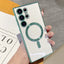 For Magsafe Luxury Magnetic Clear Phone Cases For Samsung Galaxy S23 Ultra S22 Plus Plating TPU Soft Case Lens Cover Accessories - Slobuy
