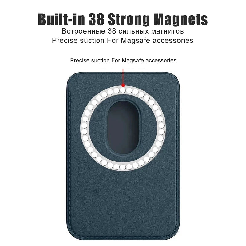 For Magsafe Magnetic Luxury Leather Card Holder Wallet Case For iPhone 14 Pro Max 13 12 Phone Bag Cover Adsorption Accessories - Slobuy