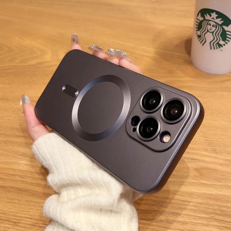 For Magsafe Magnetic Wireless Charge Phone Cases For iPhone 15 14 13 12 11 Pro Max Plus Case Camera Protection Cover Accessories - Slobuy