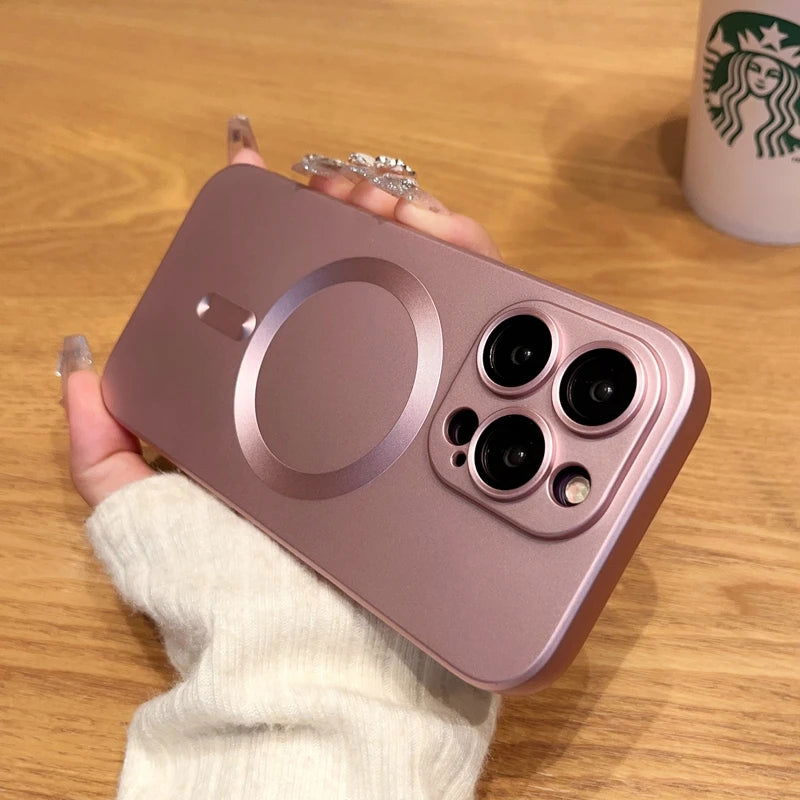 For Magsafe Magnetic Wireless Charge Phone Cases For iPhone 15 14 13 12 11 Pro Max Plus Case Camera Protection Cover Accessories - Slobuy