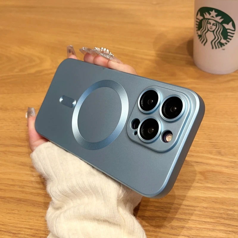 For Magsafe Magnetic Wireless Charge Phone Cases For iPhone 15 14 13 12 11 Pro Max Plus Case Camera Protection Cover Accessories - Slobuy