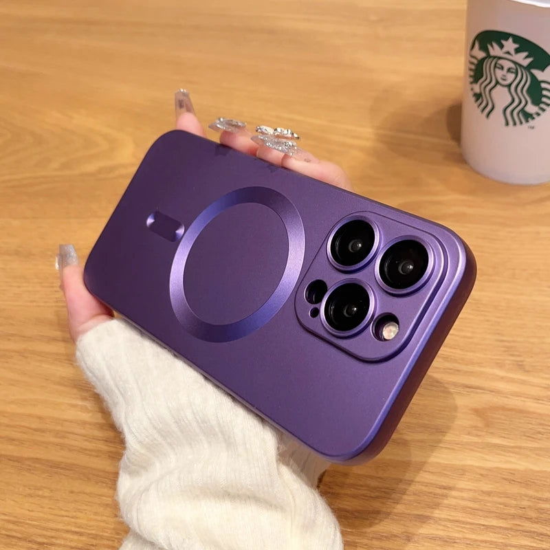 For Magsafe Magnetic Wireless Charge Phone Cases For iPhone 15 14 13 12 11 Pro Max Plus Case Camera Protection Cover Accessories - Slobuy
