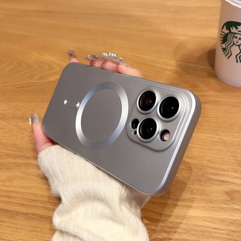 For Magsafe Magnetic Wireless Charge Phone Cases For iPhone 15 14 13 12 11 Pro Max Plus Case Camera Protection Cover Accessories - Slobuy