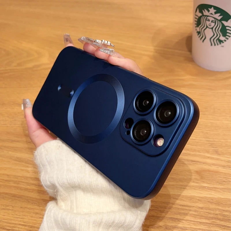 For Magsafe Magnetic Wireless Charge Phone Cases For iPhone 15 14 13 12 11 Pro Max Plus Case Camera Protection Cover Accessories - Slobuy