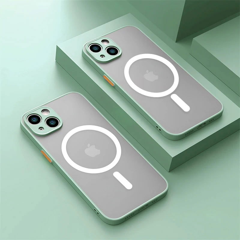 For Magsafe Matte Magnetic Case For iPhone 15 14 11 13 12 Pro Max Plus Luxury Wireless Charging Phone Protection Accessories - Slobuy