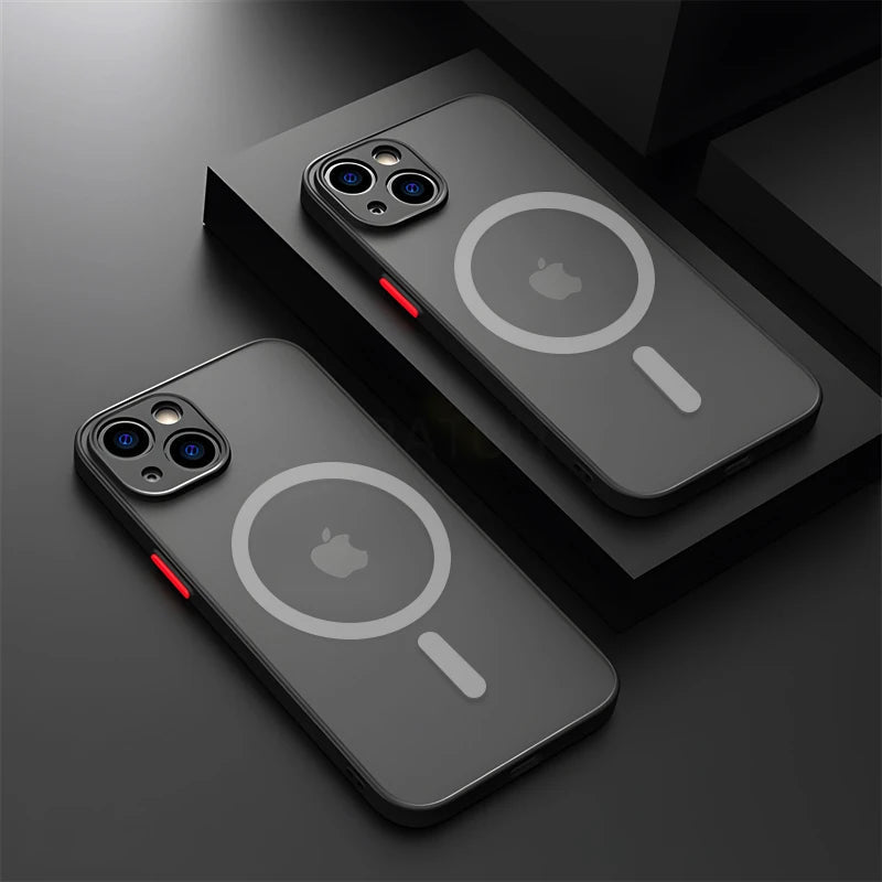 For Magsafe Matte Magnetic Case For iPhone 15 14 11 13 12 Pro Max Plus Luxury Wireless Charging Phone Protection Accessories - Slobuy