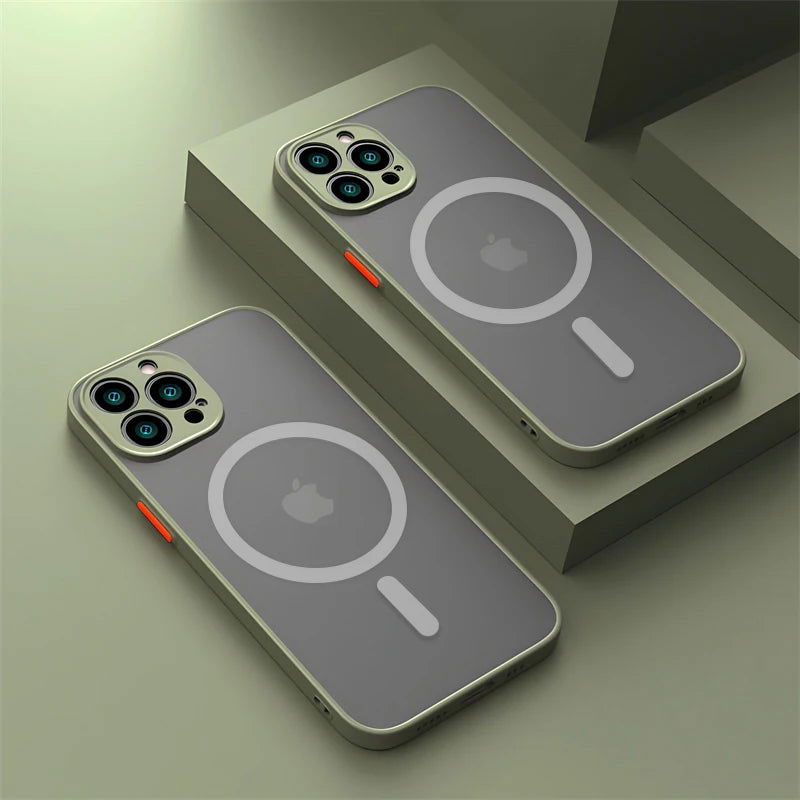For Magsafe Matte Magnetic Case For iPhone 15 14 11 13 12 Pro Max Plus Luxury Wireless Charging Phone Protection Accessories - Slobuy