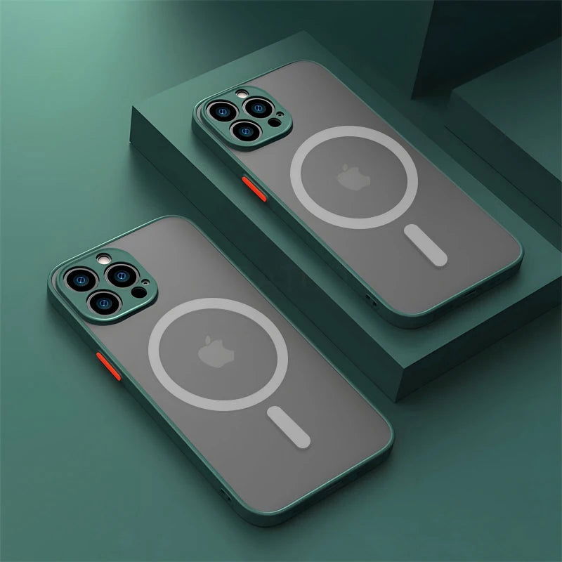 For Magsafe Matte Magnetic Case For iPhone 15 14 11 13 12 Pro Max Plus Luxury Wireless Charging Phone Protection Accessories - Slobuy