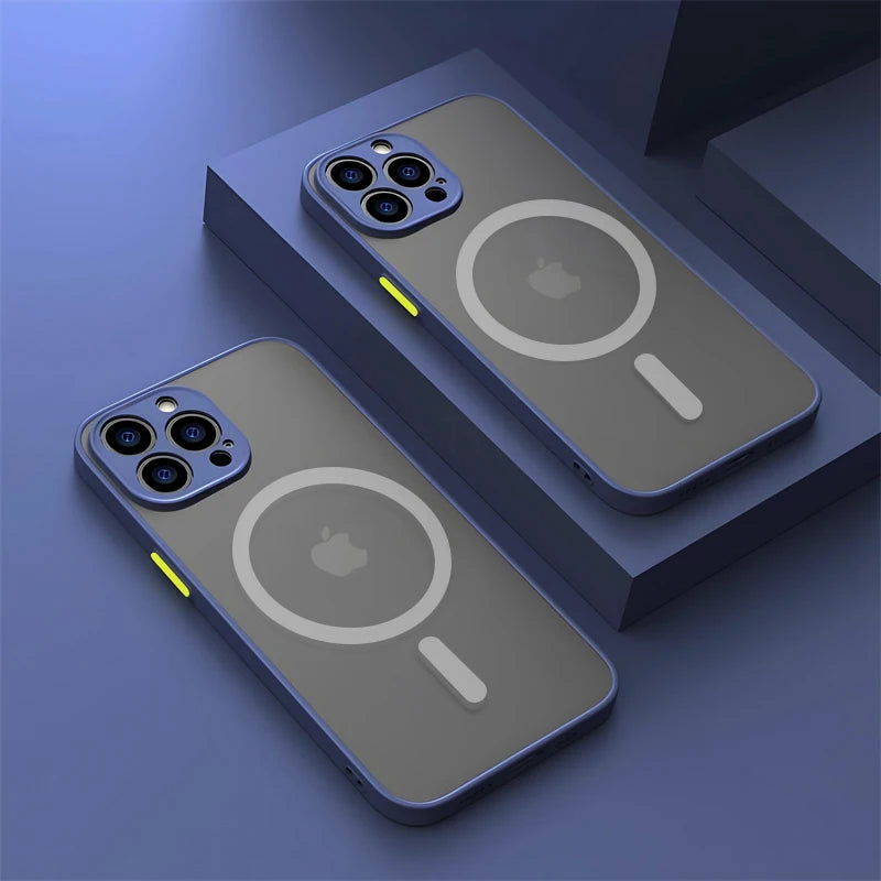 For Magsafe Matte Magnetic Case For iPhone 15 14 11 13 12 Pro Max Plus Luxury Wireless Charging Phone Protection Accessories - Slobuy