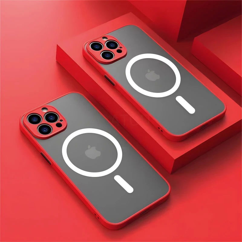 For Magsafe Matte Magnetic Case For iPhone 15 14 11 13 12 Pro Max Plus Luxury Wireless Charging Phone Protection Accessories - Slobuy