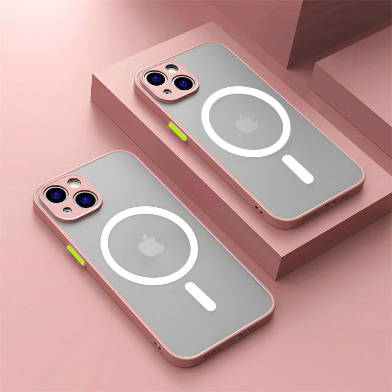 For Magsafe Matte Magnetic Case For iPhone 15 14 11 13 12 Pro Max Plus Luxury Wireless Charging Phone Protection Accessories - Slobuy