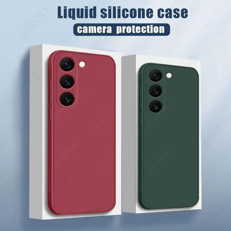 For Samsung Galaxy S23 S22 S24 Ultra S23 FE A53 A55 A54 5G Liquid Silicone Soft Case For Samsung S24 Plus S21 S20 FE Phone Cover - Slobuy