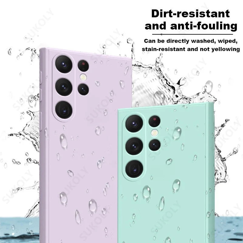For Samsung Galaxy S23 S22 S24 Ultra S23 FE A53 A55 A54 5G Liquid Silicone Soft Case For Samsung S24 Plus S21 S20 FE Phone Cover - Slobuy