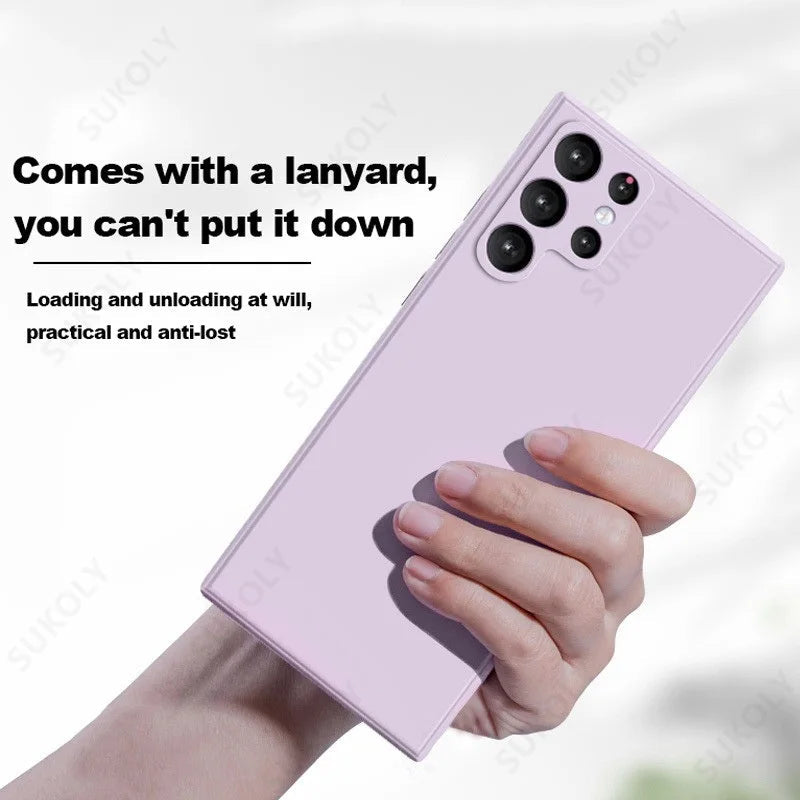For Samsung Galaxy S23 S22 S24 Ultra S23 FE A53 A55 A54 5G Liquid Silicone Soft Case For Samsung S24 Plus S21 S20 FE Phone Cover - Slobuy