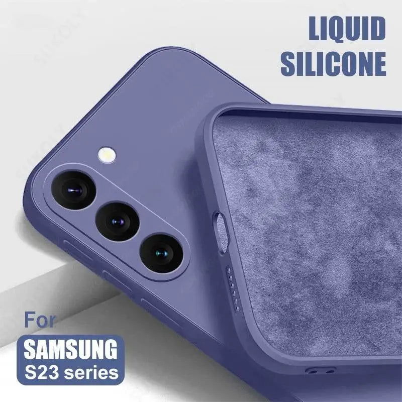 For Samsung Galaxy S23 S22 S24 Ultra S23 FE A53 A55 A54 5G Liquid Silicone Soft Case For Samsung S24 Plus S21 S20 FE Phone Cover - Slobuy