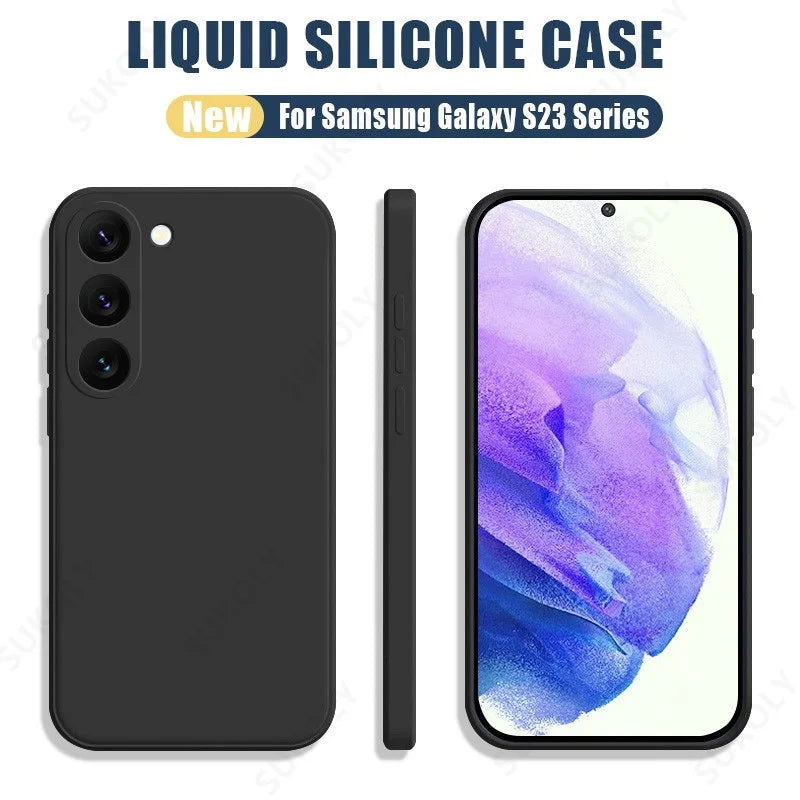 For Samsung Galaxy S23 S22 S24 Ultra S23 FE A53 A55 A54 5G Liquid Silicone Soft Case For Samsung S24 Plus S21 S20 FE Phone Cover - Slobuy