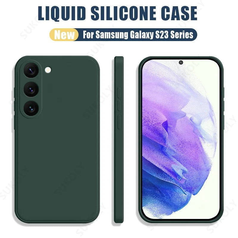 For Samsung Galaxy S23 S22 S24 Ultra S23 FE A53 A55 A54 5G Liquid Silicone Soft Case For Samsung S24 Plus S21 S20 FE Phone Cover - Slobuy