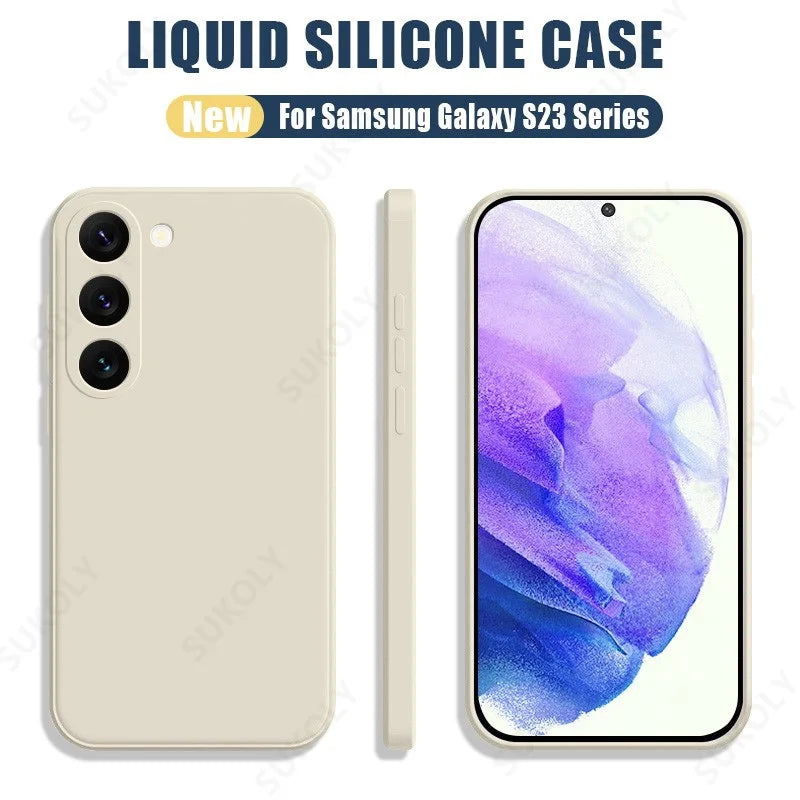 For Samsung Galaxy S23 S22 S24 Ultra S23 FE A53 A55 A54 5G Liquid Silicone Soft Case For Samsung S24 Plus S21 S20 FE Phone Cover - Slobuy