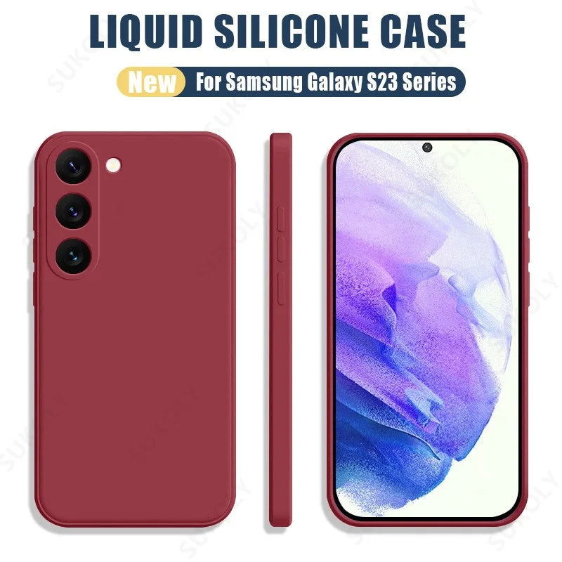 For Samsung Galaxy S23 S22 S24 Ultra S23 FE A53 A55 A54 5G Liquid Silicone Soft Case For Samsung S24 Plus S21 S20 FE Phone Cover - Slobuy