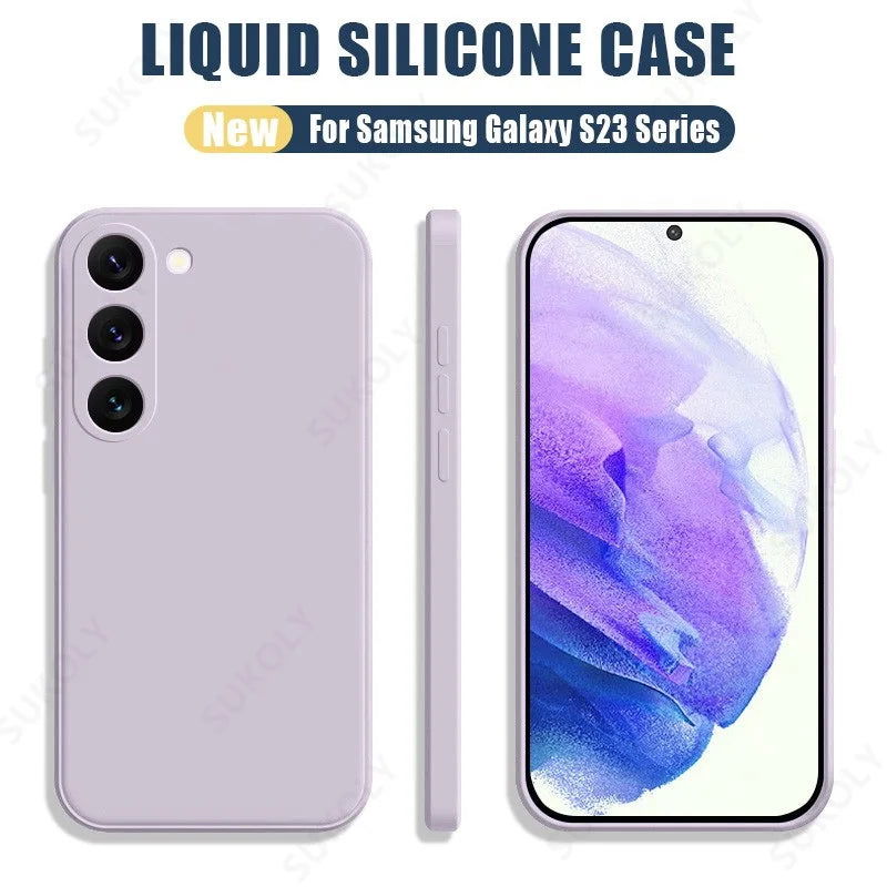 For Samsung Galaxy S23 S22 S24 Ultra S23 FE A53 A55 A54 5G Liquid Silicone Soft Case For Samsung S24 Plus S21 S20 FE Phone Cover - Slobuy