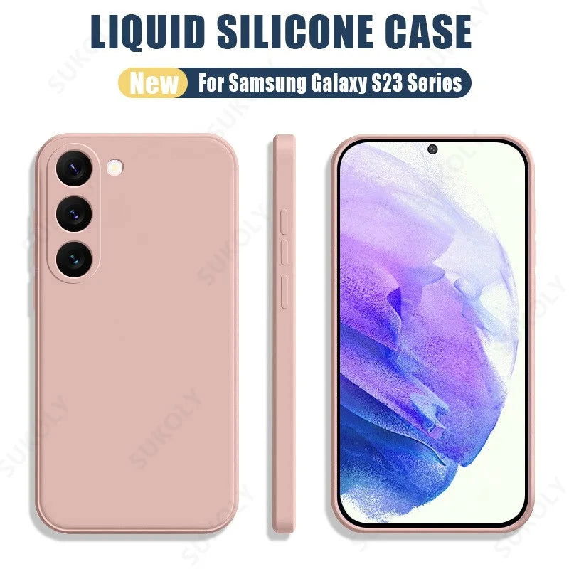 For Samsung Galaxy S23 S22 S24 Ultra S23 FE A53 A55 A54 5G Liquid Silicone Soft Case For Samsung S24 Plus S21 S20 FE Phone Cover - Slobuy