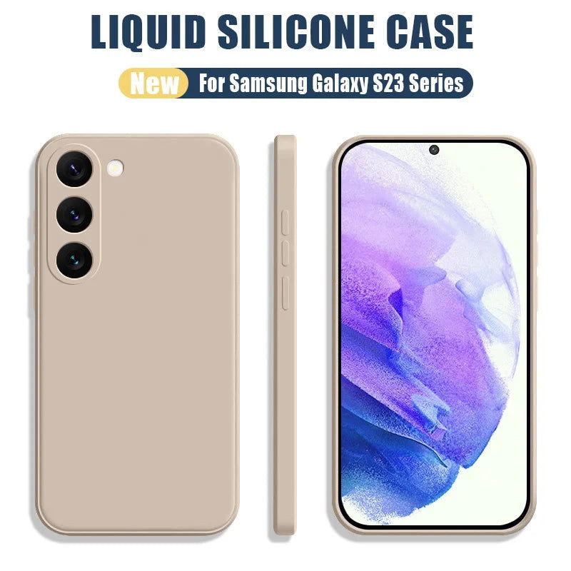 For Samsung Galaxy S23 S22 S24 Ultra S23 FE A53 A55 A54 5G Liquid Silicone Soft Case For Samsung S24 Plus S21 S20 FE Phone Cover - Slobuy