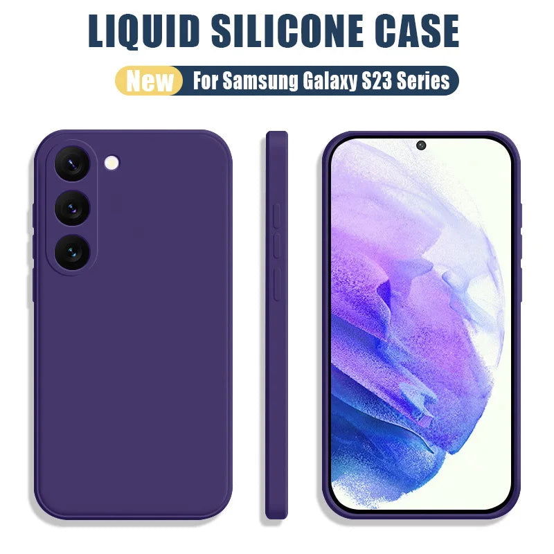 For Samsung Galaxy S23 S22 S24 Ultra S23 FE A53 A55 A54 5G Liquid Silicone Soft Case For Samsung S24 Plus S21 S20 FE Phone Cover - Slobuy