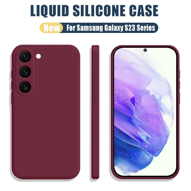 For Samsung Galaxy S23 S22 S24 Ultra S23 FE A53 A55 A54 5G Liquid Silicone Soft Case For Samsung S24 Plus S21 S20 FE Phone Cover - Slobuy