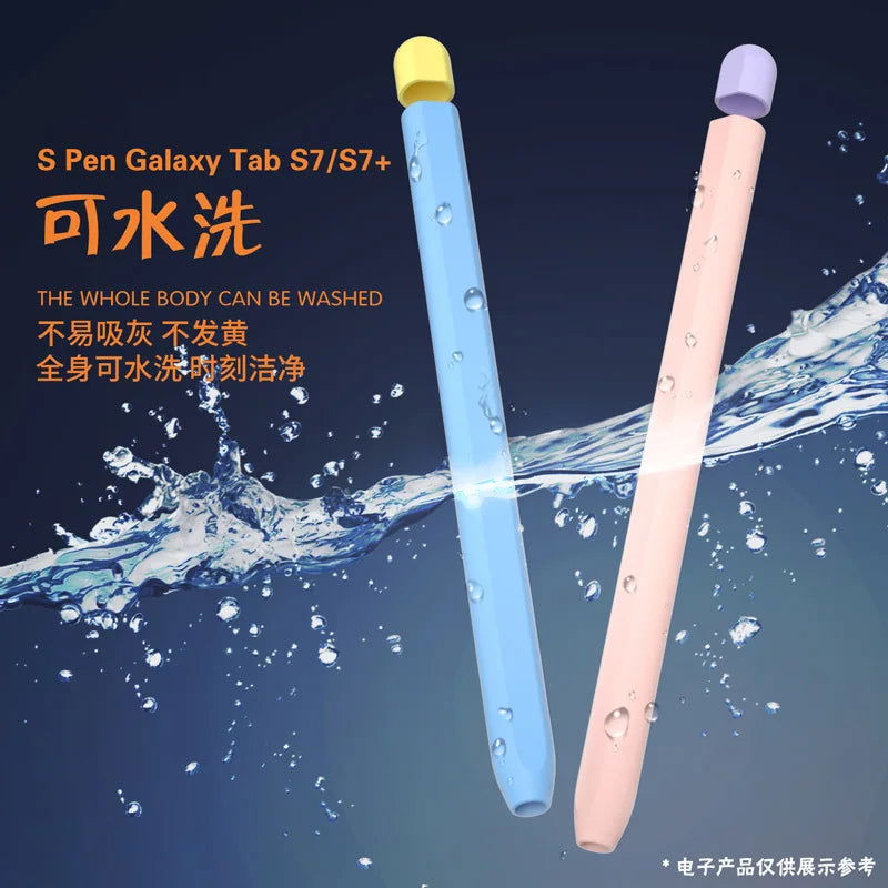 For Samsung Galaxy Tab S6 Lite P610 Tab S7 S8 S9 Tablet S6Lite Pencil Case Cover S Pen Bag Non-slip Protection Silicone Sleeve - Slobuy