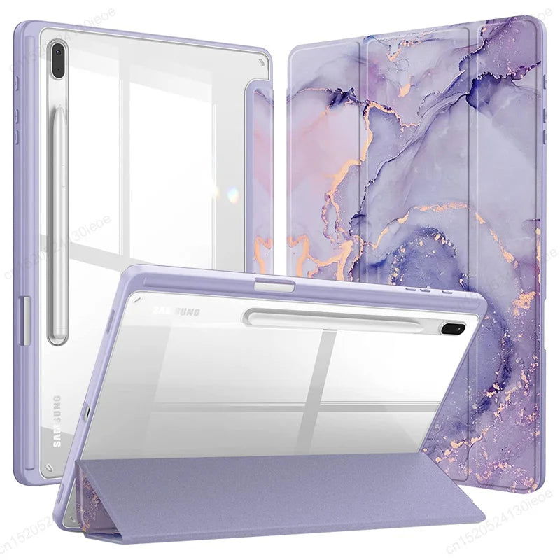 For Samsung Galaxy Tab S9 FE 11 Plus 12.4 inch 2023 Case Pencil Holder Tablet Cover For Tab A9 S9 S8 S7 11" Plus 12.4" Funda - Slobuy