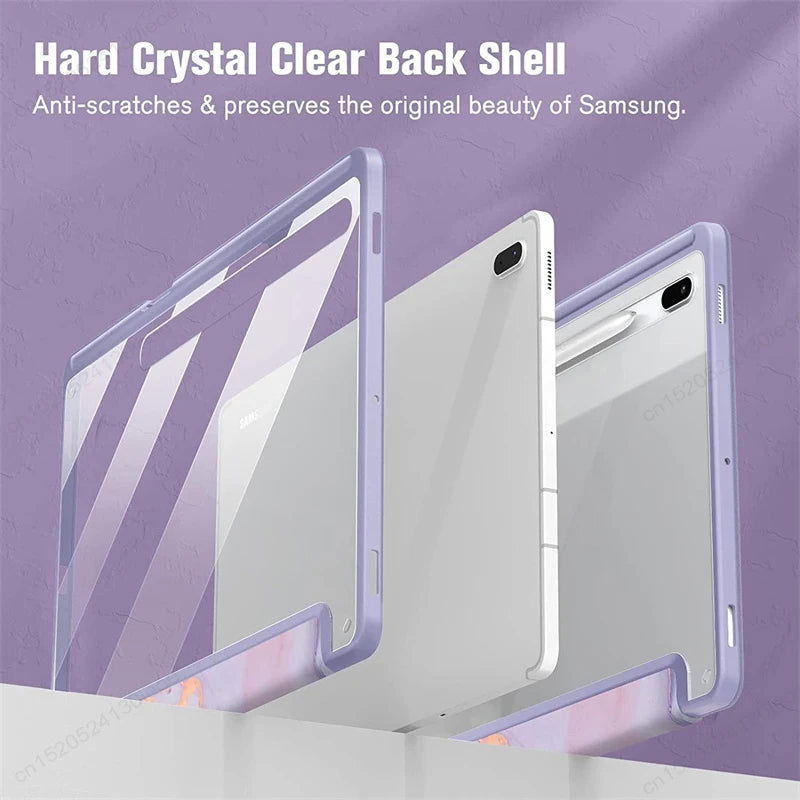 For Samsung Galaxy Tab S9 FE 11 Plus 12.4 inch 2023 Case Pencil Holder Tablet Cover For Tab A9 S9 S8 S7 11" Plus 12.4" Funda - Slobuy