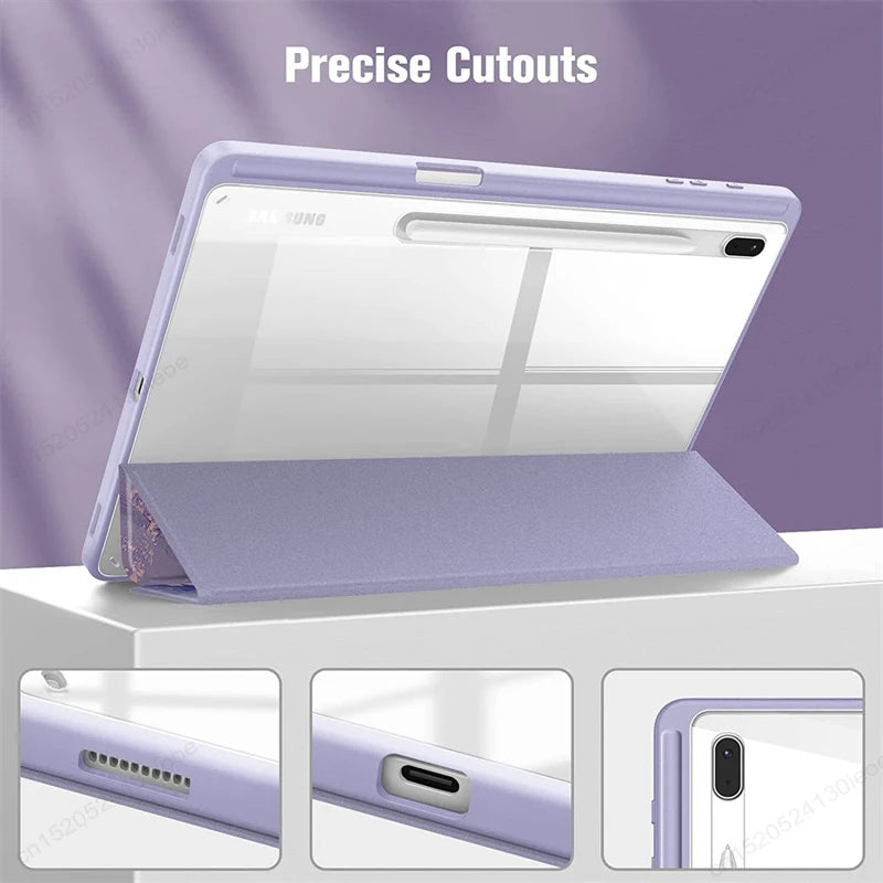 For Samsung Galaxy Tab S9 FE 11 Plus 12.4 inch 2023 Case Pencil Holder Tablet Cover For Tab A9 S9 S8 S7 11" Plus 12.4" Funda - Slobuy