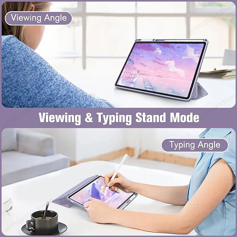 For Samsung Galaxy Tab S9 FE 11 Plus 12.4 inch 2023 Case Pencil Holder Tablet Cover For Tab A9 S9 S8 S7 11" Plus 12.4" Funda - Slobuy
