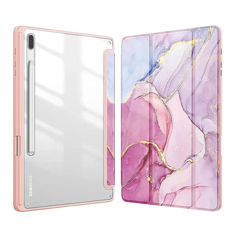 For Samsung Galaxy Tab S9 FE 11 Plus 12.4 inch 2023 Case Pencil Holder Tablet Cover For Tab A9 S9 S8 S7 11" Plus 12.4" Funda - Slobuy