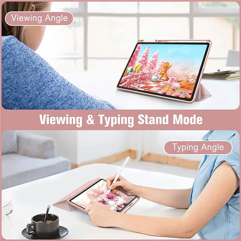 For Samsung Galaxy Tab S9 S8 S7 Plus FE 12.4 inch Case Transparent Back Tablet Cover For Tab S7 S8 11" 2020 Pencil Holder Cases - Slobuy