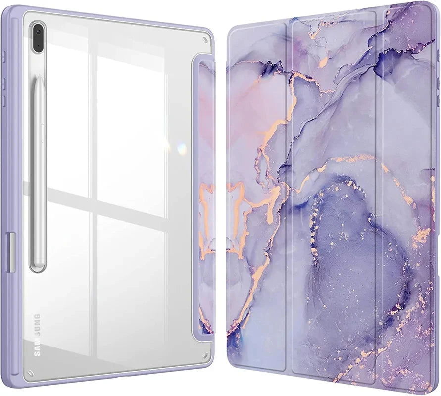 For Samsung Galaxy Tab S9 S8 S7 Plus FE 12.4 inch Case Transparent Back Tablet Cover For Tab S7 S8 11" 2020 Pencil Holder Cases - Slobuy