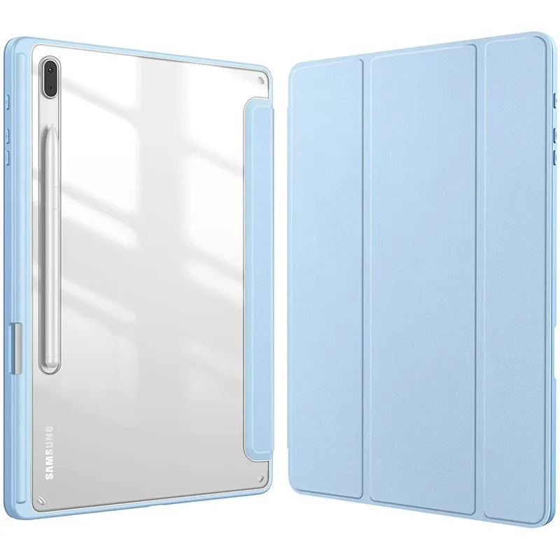 For Samsung Galaxy Tab S9 S8 S7 Plus FE 12.4 inch Case Transparent Back Tablet Cover For Tab S7 S8 11" 2020 Pencil Holder Cases - Slobuy