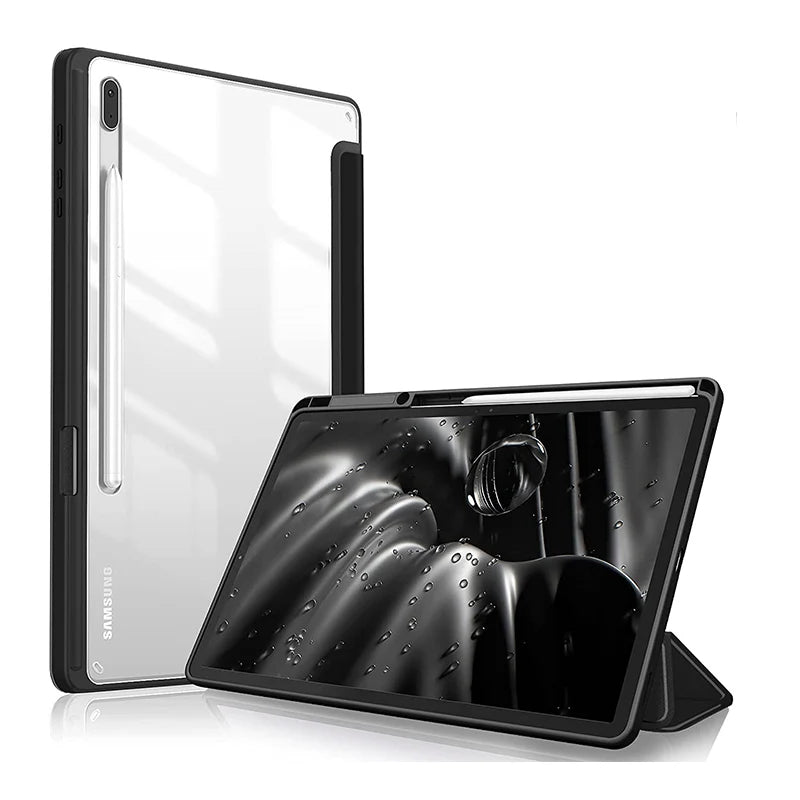 For Samsung Galaxy Tab S9 S8 S7 Plus FE 12.4 inch Case Transparent Back Tablet Cover For Tab S7 S8 11" 2020 Pencil Holder Cases - Slobuy