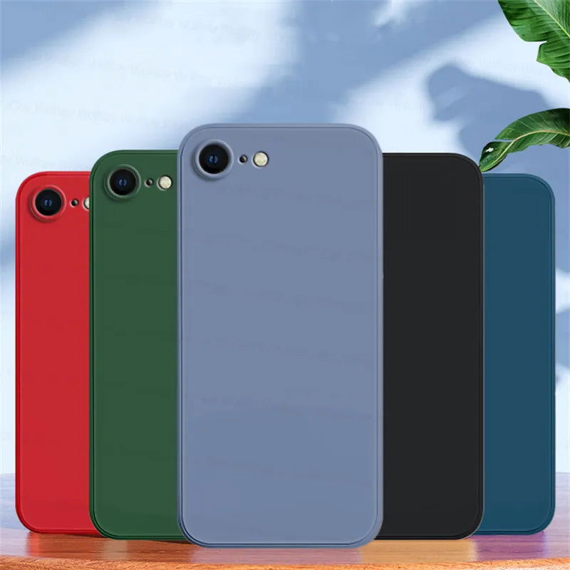 For iPhone SE 2022 Case For iPhone SE 2022 2020 6 7 8 Cover Shockproof Soft TPU Liquid Silicone Phone Back Case For iPhone 2022 - Slobuy