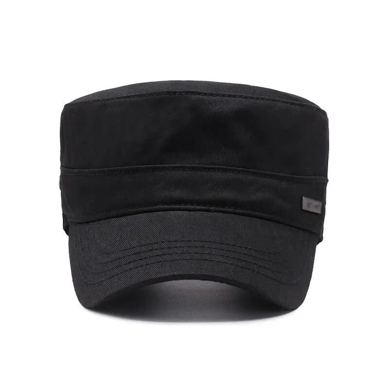 Four Seasons Flat Top Hat Men'S Simple Cotton Peaked Hat Fashion Baseball Cap Casual Cap, Commuter Sunshade Hat - Slobuy