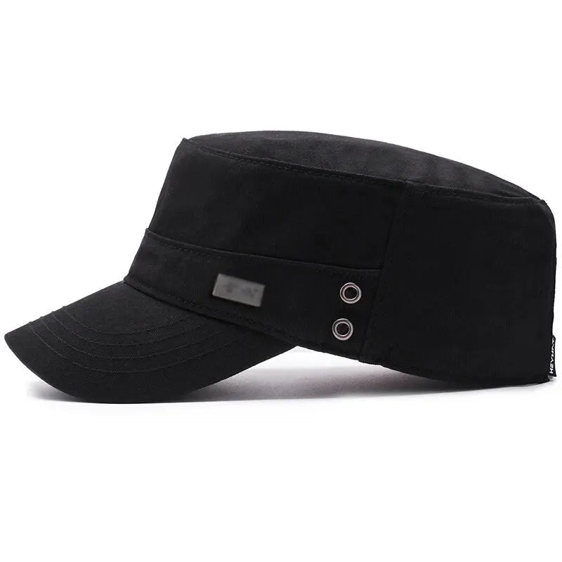 Four Seasons Flat Top Hat Men'S Simple Cotton Peaked Hat Fashion Baseball Cap Casual Cap, Commuter Sunshade Hat - Slobuy