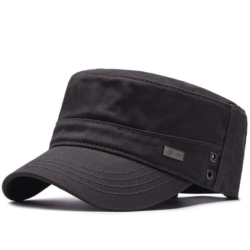 Four Seasons Flat Top Hat Men'S Simple Cotton Peaked Hat Fashion Baseball Cap Casual Cap, Commuter Sunshade Hat - Slobuy