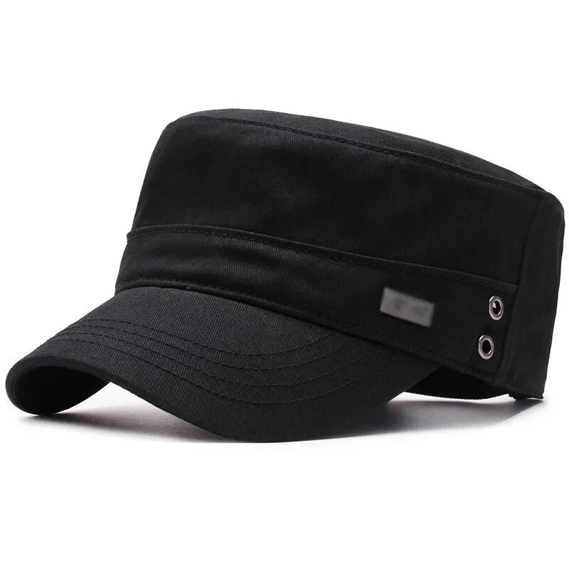 Four Seasons Flat Top Hat Men'S Simple Cotton Peaked Hat Fashion Baseball Cap Casual Cap, Commuter Sunshade Hat - Slobuy