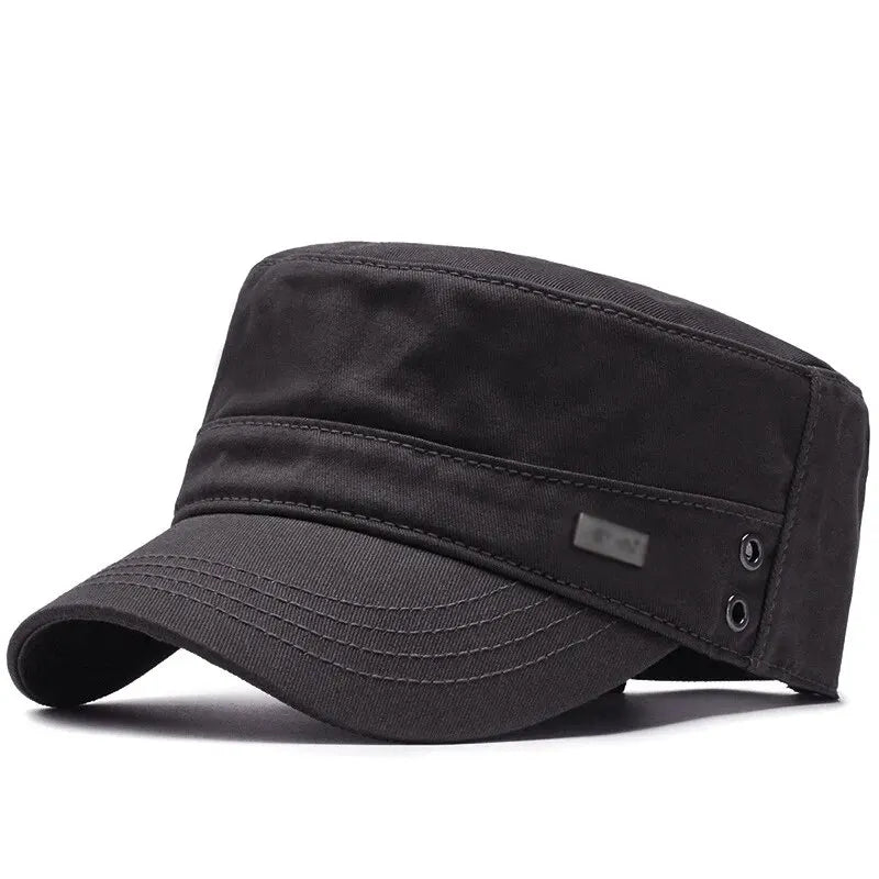 Four Seasons Flat Top Hat Men'S Simple Cotton Peaked Hat Fashion Baseball Cap Casual Cap, Commuter Sunshade Hat - Slobuy