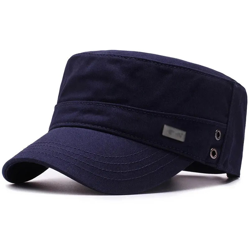 Four Seasons Flat Top Hat Men'S Simple Cotton Peaked Hat Fashion Baseball Cap Casual Cap, Commuter Sunshade Hat - Slobuy