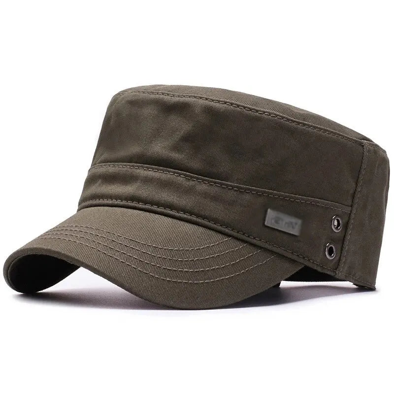 Four Seasons Flat Top Hat Men'S Simple Cotton Peaked Hat Fashion Baseball Cap Casual Cap, Commuter Sunshade Hat - Slobuy