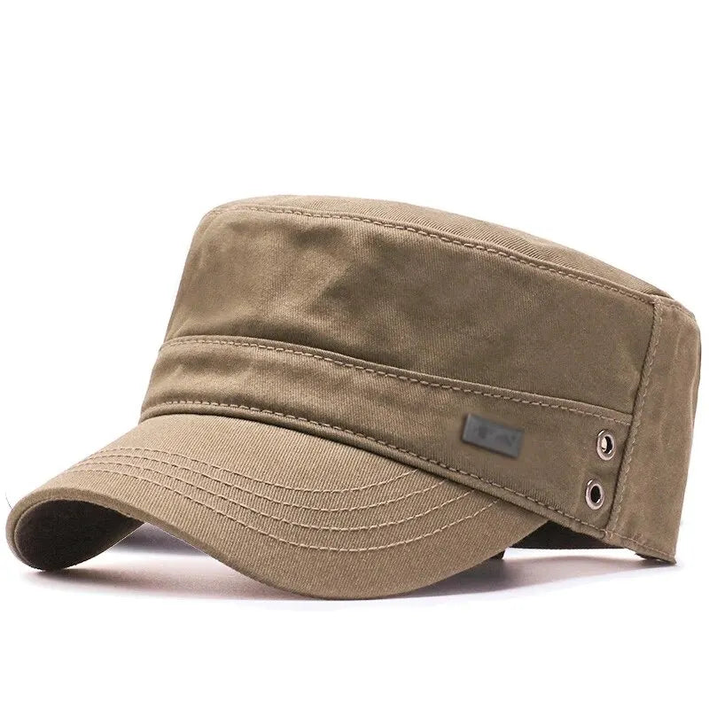 Four Seasons Flat Top Hat Men'S Simple Cotton Peaked Hat Fashion Baseball Cap Casual Cap, Commuter Sunshade Hat - Slobuy